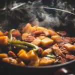 Closeup shot of a dish being cooked